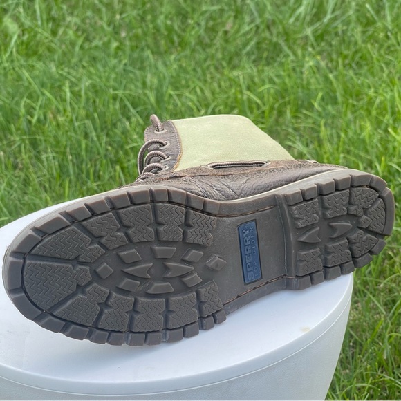 Sperry Top-Sider Boots Mens Size 8.5 Carson Brown Green Leather Canvas STS13572 - Picture 12 of 13